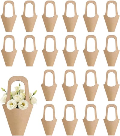Bloemenzakken - Boeket Verpakking - Bloemen Presenteren - Met Handvat - 20 Stuks - Meerkleurig