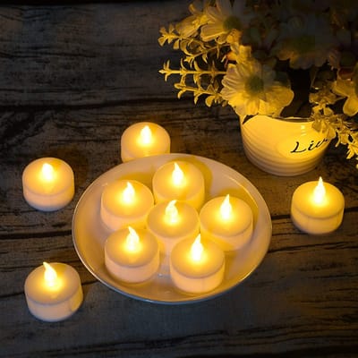 Led-kaarsen - LED Warmhoudkegels, 24 Pakketten Batterij Warmhoudkegels Zonder Vlam, Elektrische Valse Kegels voor Seizoens- en Feestvieringen 100+ Uur Elektrisch Licht (24) [Energieklasse A]
