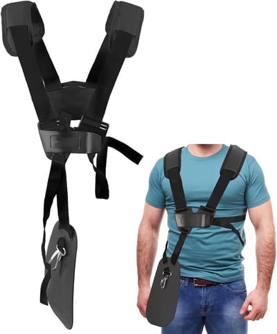 Schouderriem Grastrimmer - Draagriem Bosmaaier - Comfortabel Werken - Verstelbaar Nylon - 22x11x6 cm - Zwart