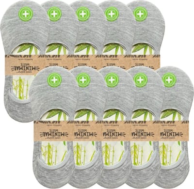 green-goose® 10 paar Dames Footies | Bamboe Sneakersokken | Grijs | Anti zweet | 35-42 | Ecologisch en Duurzaam