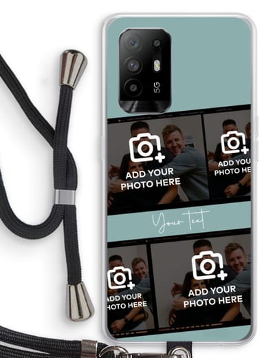 Gepersonaliseerd - Case Company® - Hoesje met koord geschikt voor Oppo A94 5G hoesje met Koord - Filmrol N°2 - Telefoonhoesje met Zwart Koord - Bescherming aan alle Kanten en Over de Schermrand