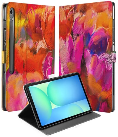 Samsung Galaxy Tab S10 FE Plus Book Case Hoesje met Standaard Tulips