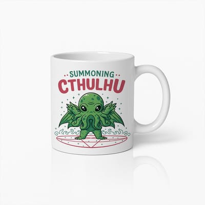 Summoning Cthulhu Koffiemok 330ml – Grappige Lovecraft Mythos Mok – Uniek Cadeau voor Horror, Fantasy & Geek Fans