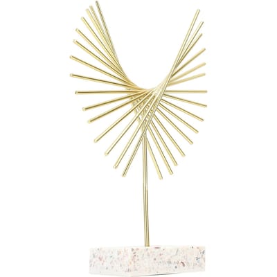 Abstracte Lijn Metalen Ornamenten Innovatieve Moderne Stijl Adelaar Vorm Abstracte Kunst Standbeeld voor Entree beige