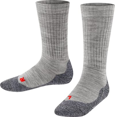 FALKE Active Warm dik ademend wol functioneel materiaal sokken kinderen grijs - maat 23-26