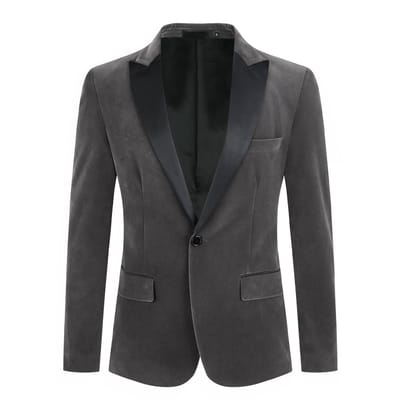 ALLTHEMEN Heren Fluwelen Blazer - Klassieke Halslijn - M