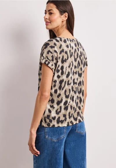 Shirt met hangende schouders en leopatroon