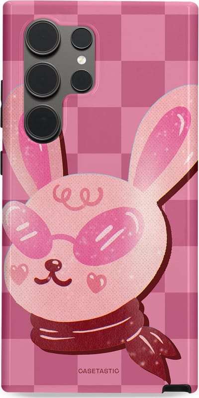 Casetastic Hoesje Geschikt voor Samsung S24 Ultra - Stijlvolle Beschermende Duo-layer Case - Luxe konijntje