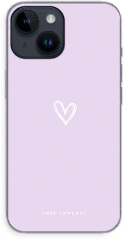 Case Company® - Hoesje geschikt voor iPhone 14 hoesje - Klein hartje paars - Soft Cover Telefoonhoesje - Bescherming aan alle Kanten en Schermrand