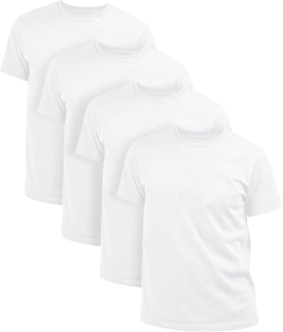 Voordelig 4-Pack Heren T-Shirts - Puur Katoen - Verschillende Maten