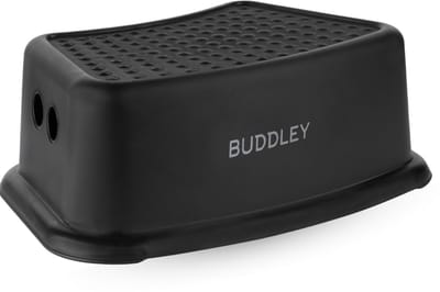 BUDDLEY Opstapje - Opstapkrukje Kinderen - Krukje Badkamer - Kinder Opstapje - Keuken Opstapje - Kinder trapje - Toiletkrukje - Badkamer krukje - Opstapkrukje - Kinderen - Kind - Zwart