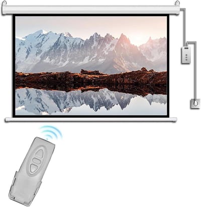 Gemotoriseerd Projectiescherm - Elektrisch Scherm - Filmavond Thuis - Afstandsbediening Inbegrepen - 60 Inch 16:9 - Wit