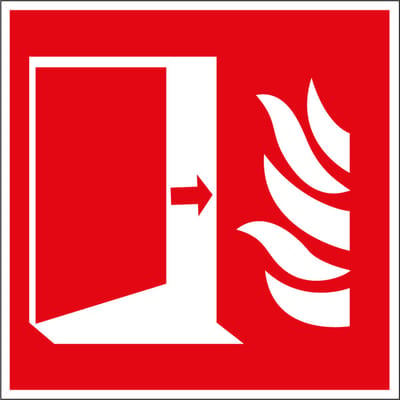 Brandwerende deur sticker - ISO 7010 - F007 50 x 50 mm - 10 stuks per kaart