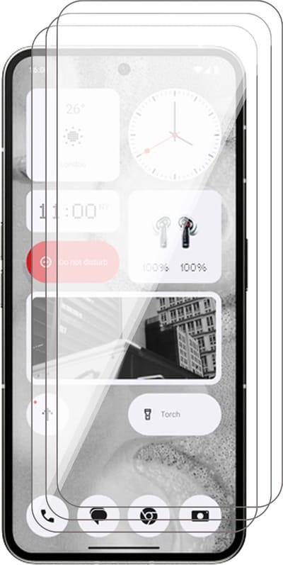 Screenprotector geschikt voor Nothing Phone 2 - 3x Glas Screen Protector