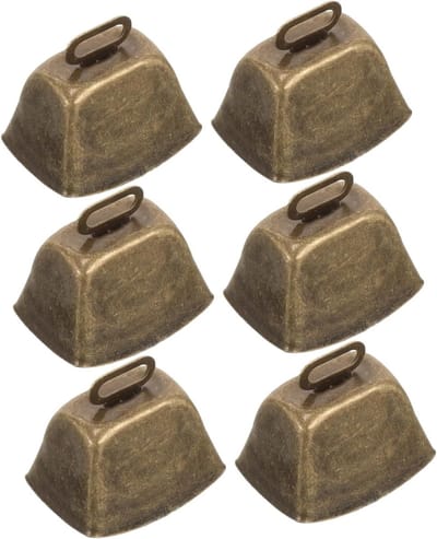 Koeienbellen Set - Herdersbellen Decoratie - Vee Lokaliseren - Helder Geluid - 6 Stuks - Koffie