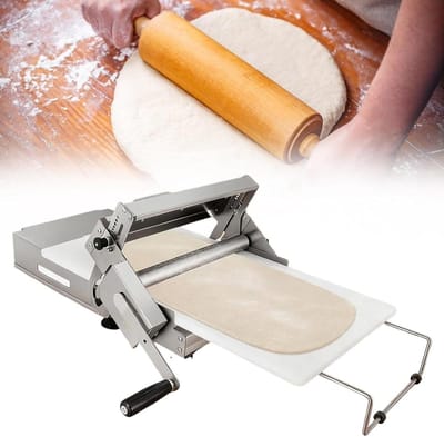 Deeg Sheeter Machine - Bladerdeeg Roller - Bakken Thuis - Opvouwbaar Ontwerp - 60x30cm - Zilver