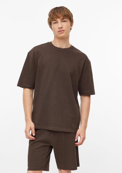 s.Oliver - male - Katoenen T-shirt met geribde structuur in een moderne pasvorm