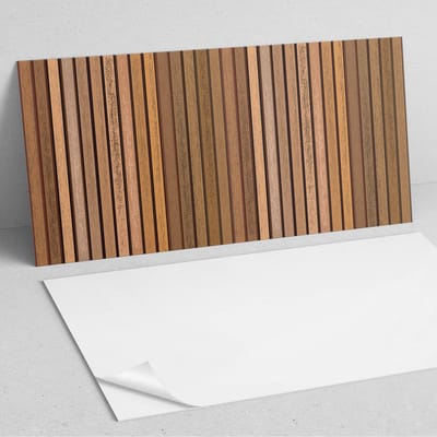 Coloray Wandpanelen Zelfklevend - Planken met verschillende texturen PVC Wandpaneel - 100 cm x 50 cm - Bruin Wandbekleding Zelfklevend - 1 stuk - Texturen Wandpanelen Zelfklevend - Keuken Wandpanelen - Wandpanelen Badkamer