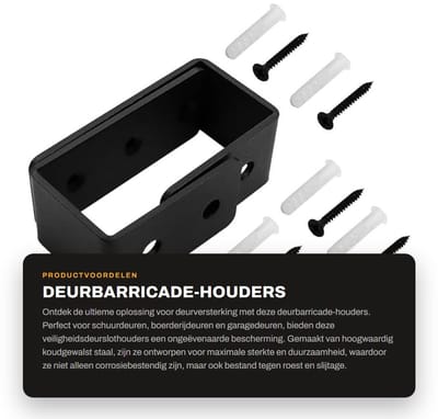Dailygoods- Deurbarricade U-vormige Stang - Deurversterking - Veiligheidsdeurslothouders - Staal - 2 Stuks - Corrosiebestendig - Deurslot