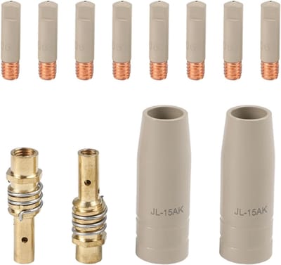 Bescherming Nozzle Set - Lassen Onderdelen - Efficiënt Lassen - Verbeterde Hittebestendigheid - 12 Stuks - Zilverkleurig