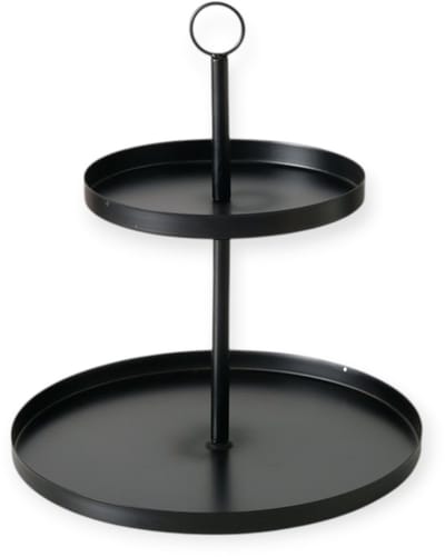 Boltze – Etagere – Tray – Metaal – Zwart – 2 lagen – 33x30 cm