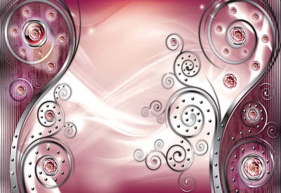 Fotobehang Abstract Modern Pattern Pink | XL - 208cm x 146cm | 130g/m2 Vlies