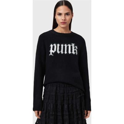 AllSaints Punk Crew Black/chalk White Taglia: XS | Maglioni a maglia Outlet | Donna | Bianco