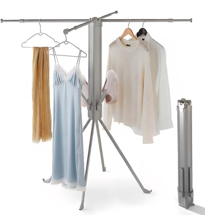SHANNA Metalen Wasrek Inklapbaar - Staand Droogrek 132cm - Draagbaar opvouwbaar droogrek - In hoogte verstelbaar - Buiten & Binnen bruikbaar