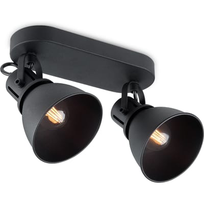 Home Sweet Home - Industriële Plafondspots - Zwart - Met 2 E14 Fitting - Metaal Spotlights - 24 x 10 x 20.5cm - Voor woonkamer en slaapkamer -
