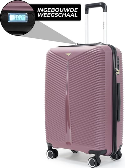 Fourota Middelgrote Koffer met Weegschaal – Voorkom Overbagage – TSA Slot – Lichtgewicht – 360° Wielen – 24 inch – Paars
