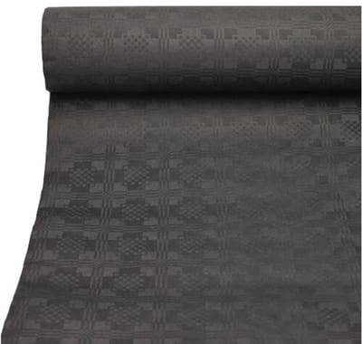 4x Tafelkleed papier met damastprint 50 m x 1 m zwart