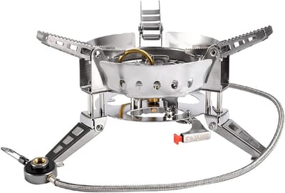 Camping Gasfornuis - Draagbare Kookset - Buiten Koken - Winddicht Ontwerp - 6800W Vermogen - Zilver