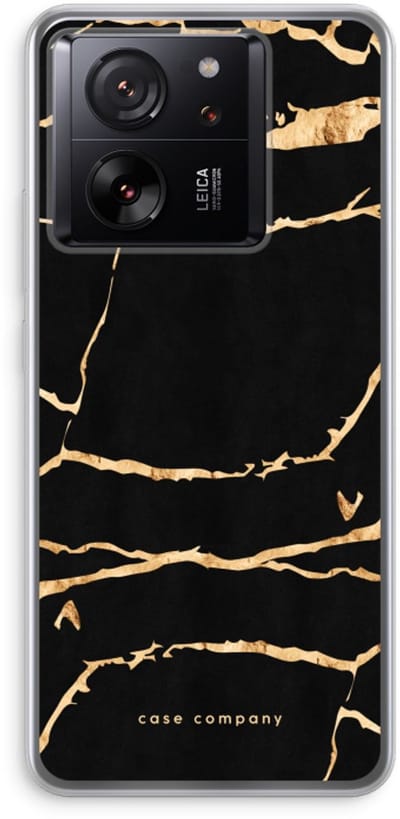 Case Company® - Hoesje geschikt voor Xiaomi 13T Pro hoesje - Gouden marmer - Soft Cover Telefoonhoesje - Bescherming aan alle Kanten en Schermrand