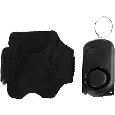 Alarme de sécurité personnelle 120 dB, dispositif anti-loup, protection, brassard, anneau avec LED black