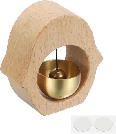 Winkelbel Deurbel - Houten Klokkenspel - Gasten Aankondigen - Zelfklevend & Magnetisch - 10 x 2 x 10 cm - Beige