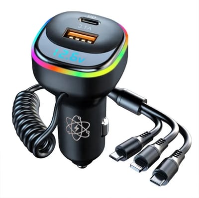 Slimtron X2 Super Snelle Autolader 65W – sigarettenlader adapter met laadkabels