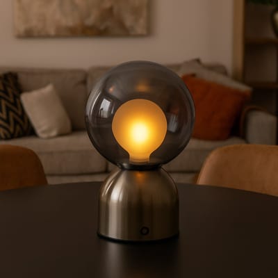 Luxus Europe - Tafellamp Touch Lina Zwart - Draadloze LED Tafellamp Binnen - USB-C Oplaadbaar - Touchbediening - Dimbaar - 3 Lichtkleuren