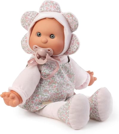 Zachte Stoffen Pop - Babypop Bloemen - Ontwikkeling Kind - Met Fopspeen - 36 Cm - Meerkleurig
