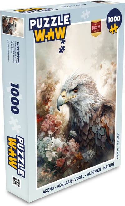 Puzzel Arend - Adelaar - Vogel - Bloemen - Natuur - Legpuzzel - Puzzel 1000 stukjes volwassenen
