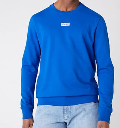 Wrangler Logo Crew Trui/ Sweater  - Blauw - Maat M