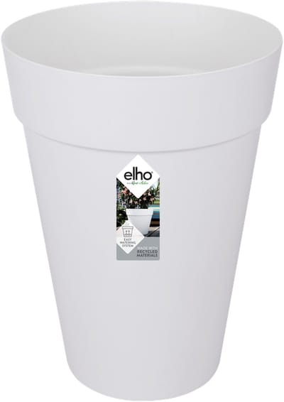 Elho Loft Urban Rond Hoog 28 - Bloempot voor Buiten - Ø 27.5 x H 35.8 cm - Wit