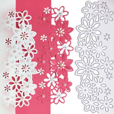 Metalen Stansvorm met Bloemenrand voor Scrapbooking – Duurzame Decoratieve Snijstencils voor DIY Fotoalbums en Creatieve Projecten