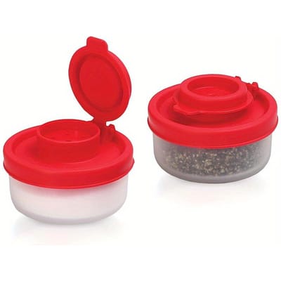 Pot à épices d'extérieur avec couvercle rouge transparent étanche à l'humidité pour le camping et le pique-nique rouge