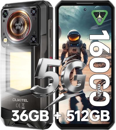 OUKITEL WP56 Robuuste Smartphone 5G - 36GB RAM - 512GB ROM - 16000 mAh - Android 15 - 6,8 inch - 108MP Camera - IP68/IP69K Outdoor Telefoon - Zwart