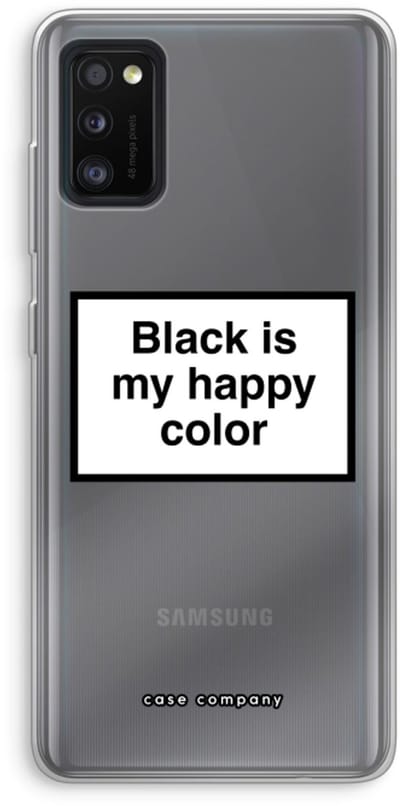 Case Company® - Hoesje geschikt voor Samsung Galaxy A41 hoesje - Black is my happy color - Soft Cover Telefoonhoesje - Bescherming aan alle Kanten en Schermrand