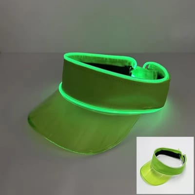 Led Zon Bescherming Lege Top Hoed Verstelbare Led Verlichte Hoed Zonnehoed Zon Bescherming Lichtgevende Hoed Drie Versnellingen Gloeiende Hoed Parade