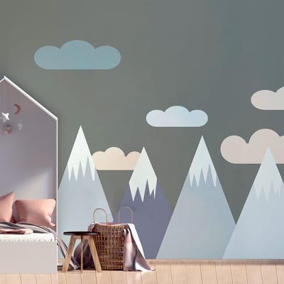 Kinderstickers van Scandinavische bergen, ontwerp van Jenka, 100 x 150 cm