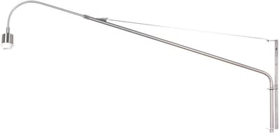 Steinhauer Wandlamp Staalkleur Elegant Classy 2574ST, Eigentijds Design, Metaal, Draaibaar en Uittrekbaar, Zonder Kap, E27 Fitting, 180 cm Snoer met Schakelaar