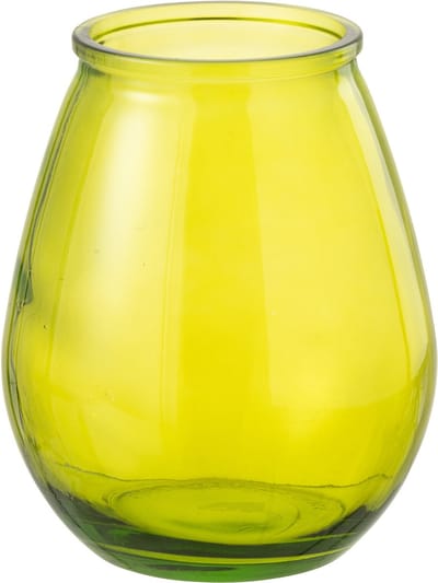 J-Line vaas Egg - glas - geel - small - Ø 19 cm