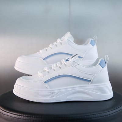 Nieuwe damesschoenen Koreaanse versie ronde neus lente ademend kleine witte schoenen dames dikke zool muffin alles-match casual schoenen 40 white